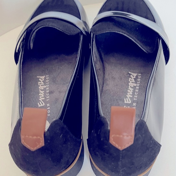 Dr Scholls Black Loafers Patent Faux Leather Shoes Women Size 8.5 Slip On - Picture 6 of 12